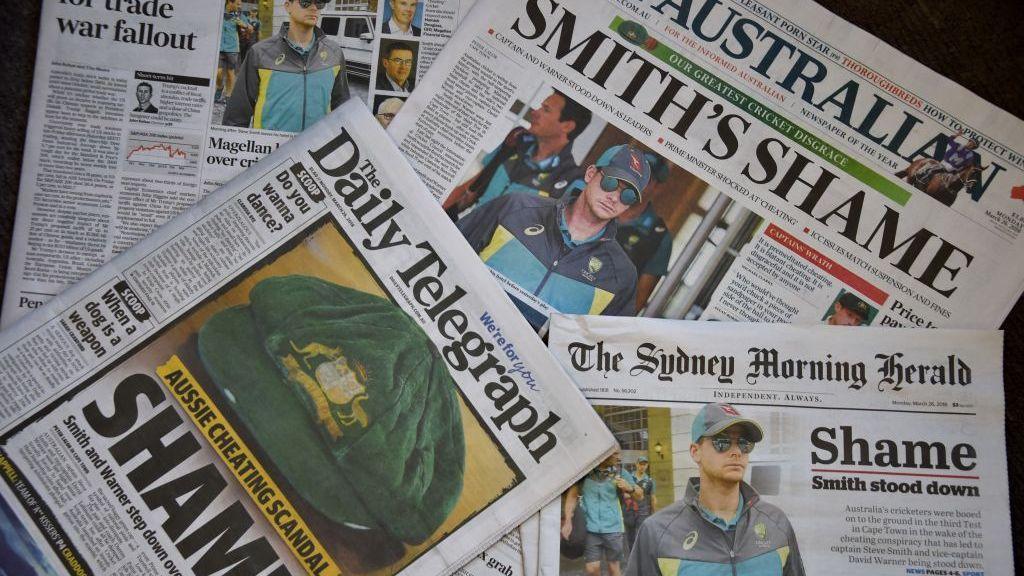 Australian newspapers react to the Sandpapergate scandal